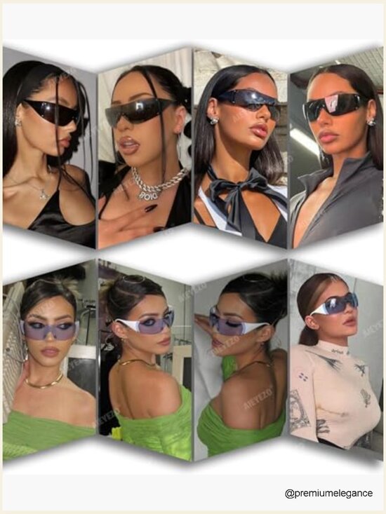 Oversized Y2K Wrap Around Shield Sunglasses Unisex Retro Big Frame main image 6